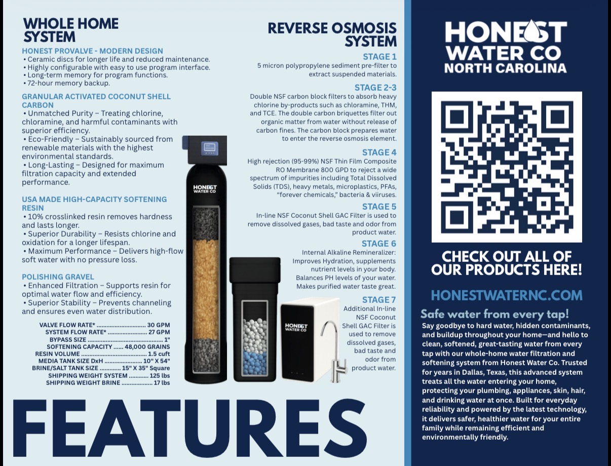 Complete Home System specifications — Whole Home Filtration and 7-Stage Reverse Osmosis details